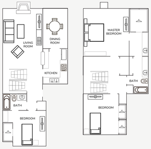 C1 Three Bedroom / Two Bath - 1680 Sq. Ft.*