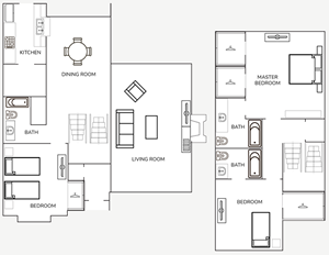 C2 Three Bedroom / Two & Half Bath - 1737 Sq. Ft.*